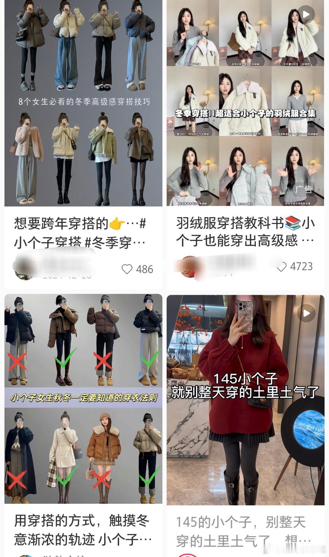 每年一到冬天就开始研究小个子穿搭，理论知识一大堆最后裹着以前的超长羽绒服出门倒不