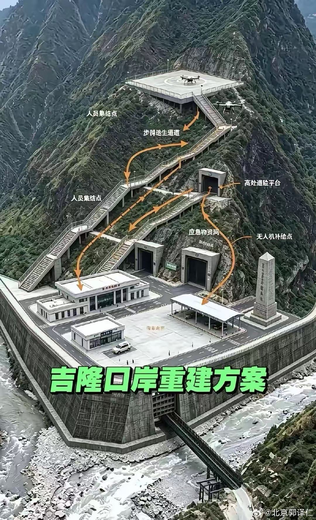 网传吉隆口岸新建方案面世，该说不说，这个方案可防上游冰川来水…​