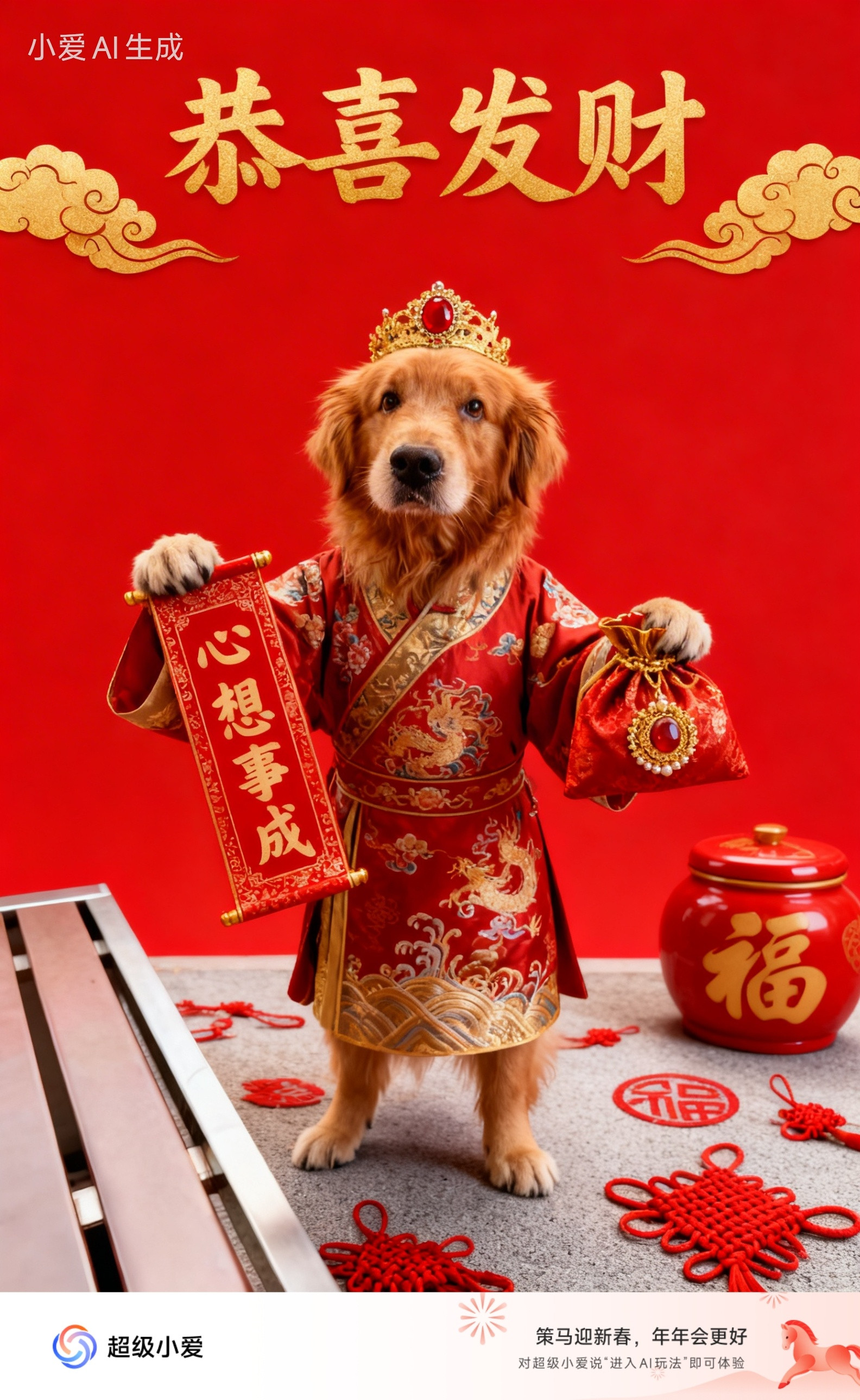 超级小爱一键生成的趣味萌宠照，还挺好玩的，出镜人：我家老大