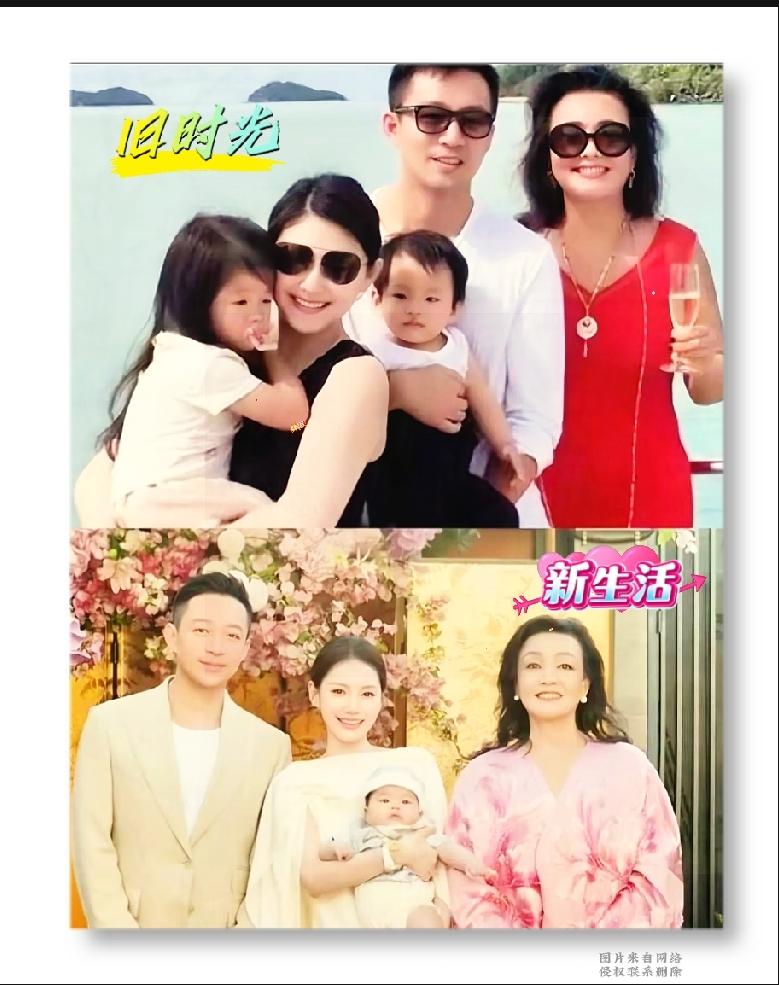 两张全家福，隔着一段岁月，道尽了物是人非。同是汪小菲的家庭合照，画面里的人