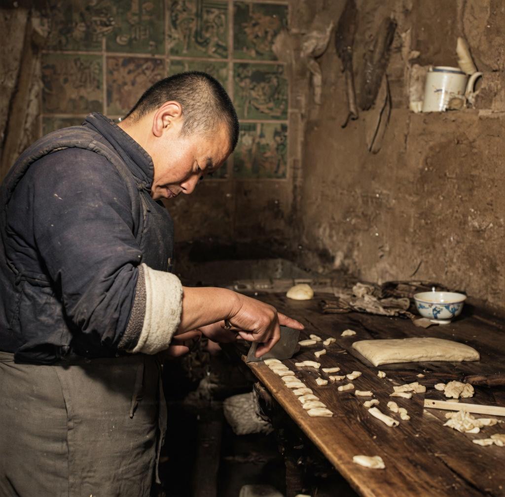 这组民国老照片，完整记录了街头小吃从面团到炸物的全过程，隔着影像，都能闻到热油里