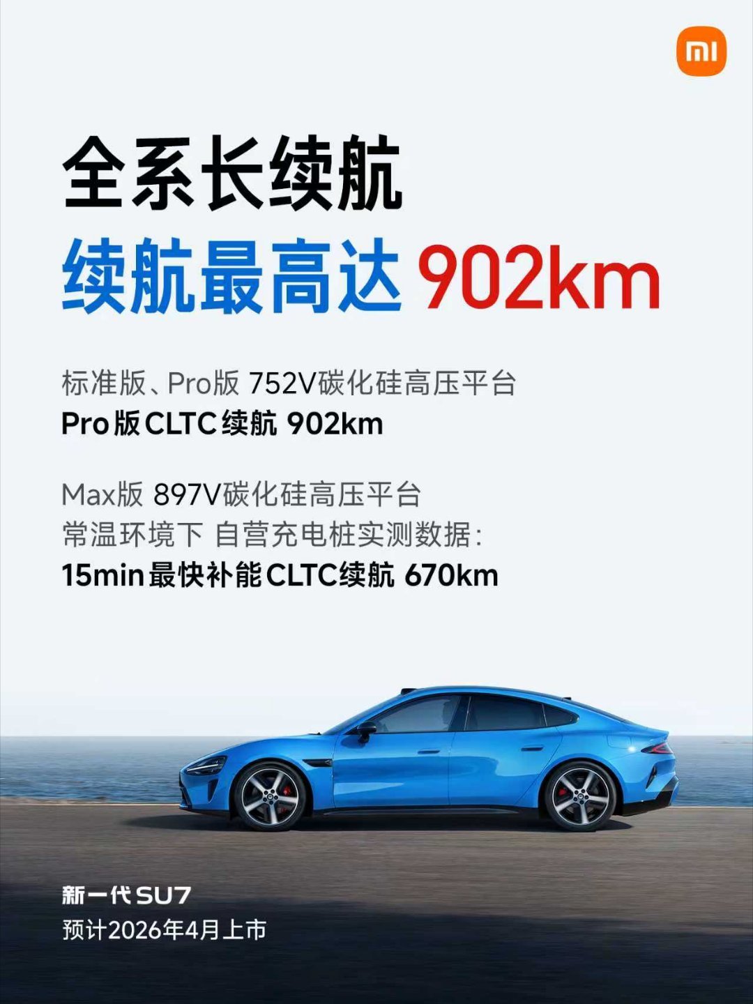 新一代su7p续航干到900属于预料之中的事情，实际上在yu7上小米的三电技术已