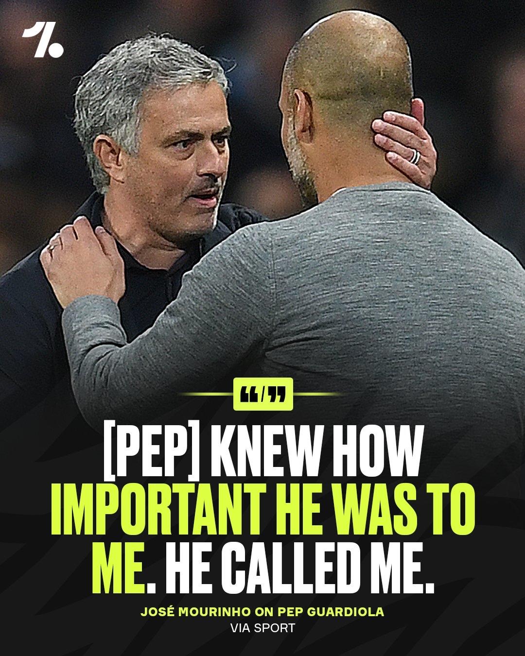 穆里尼奥公开了他与昔日对手佩普·瓜迪奥拉之间一段出人意料的关系🤝在球场上