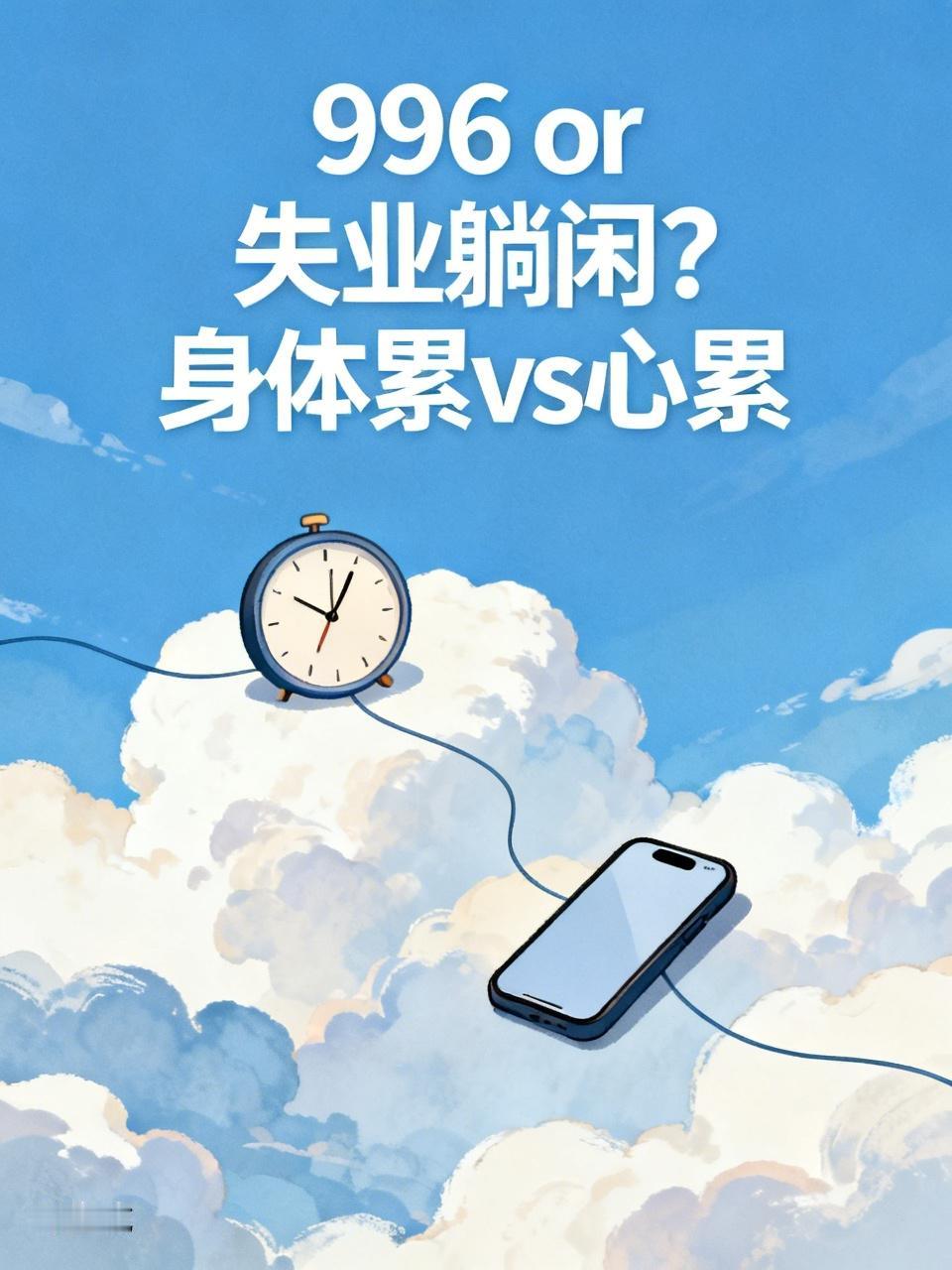 如果只能二选一！996和失业赋闲，你选哪个？朋友说，宁愿996累到趴下，也不