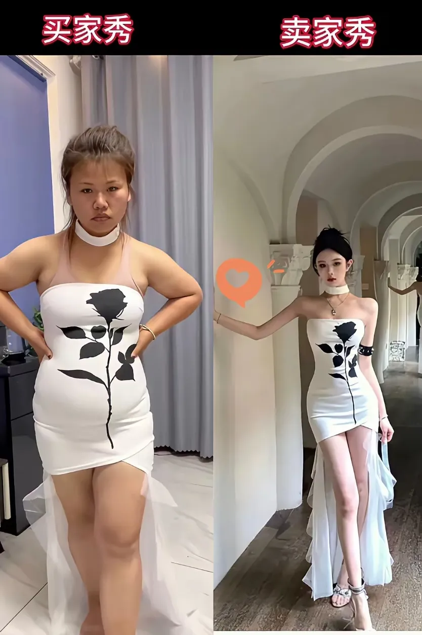 网友:我想问一下，这真是模特身上的裙子吗？要不要找商家退货去？[？？？]