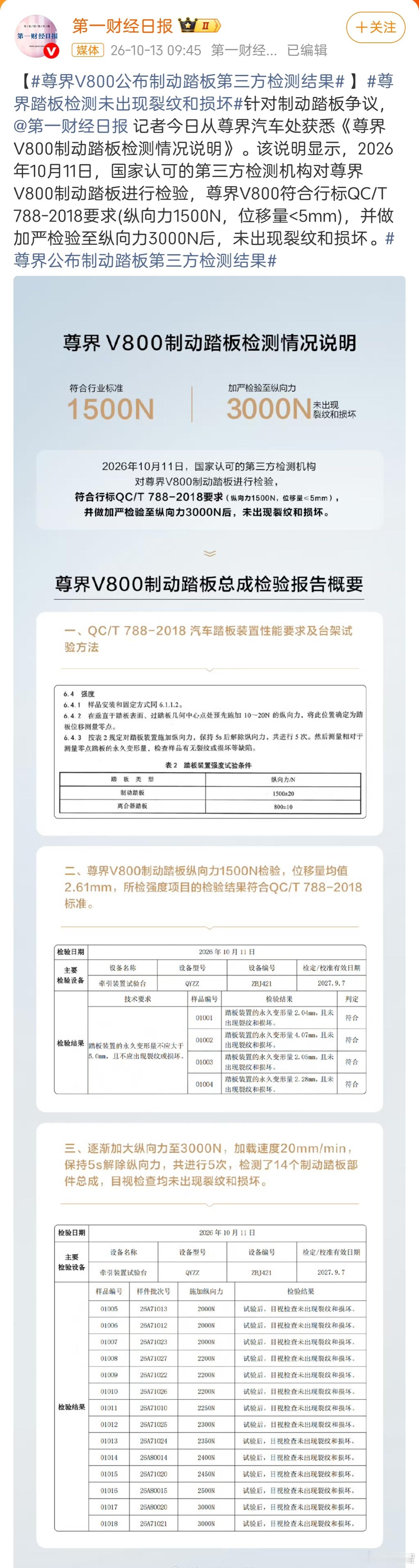 尊界刹车门事件彻底陷入罗生门，尊界和懂车帝隔空叫板激战！懂车帝：尊界V800测试刹车时三台车刹车踏板