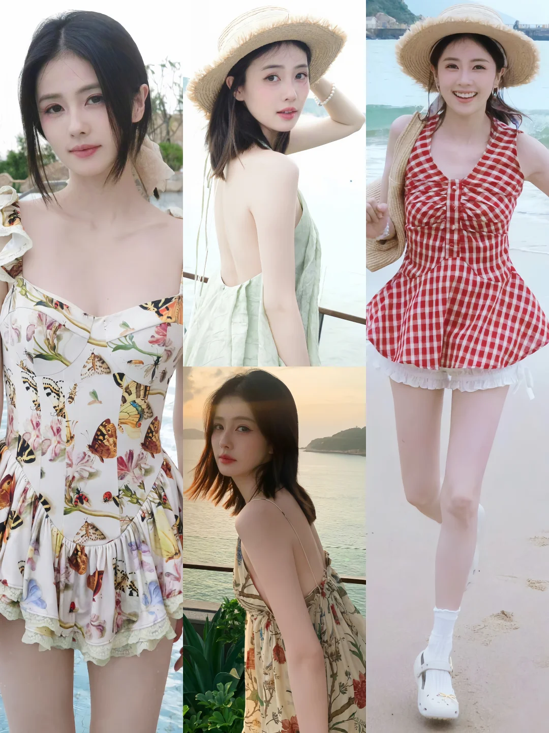 谁来数数白鹿度假到底穿了多少漂亮裙子。。