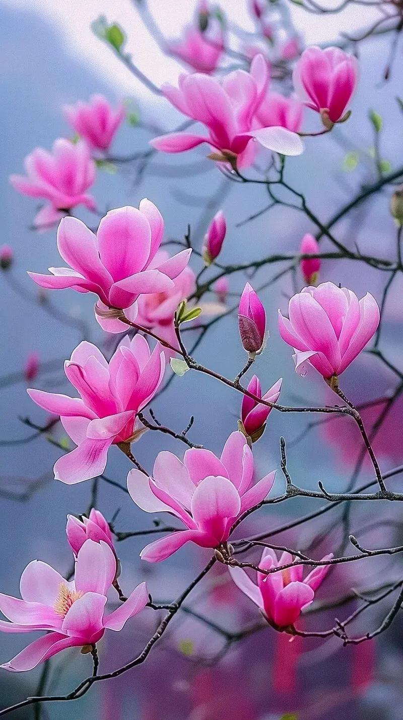 四季轮替，大地回春，万物复苏，一片生机。报春花、迎春花开放后，白玉兰、二乔玉兰、