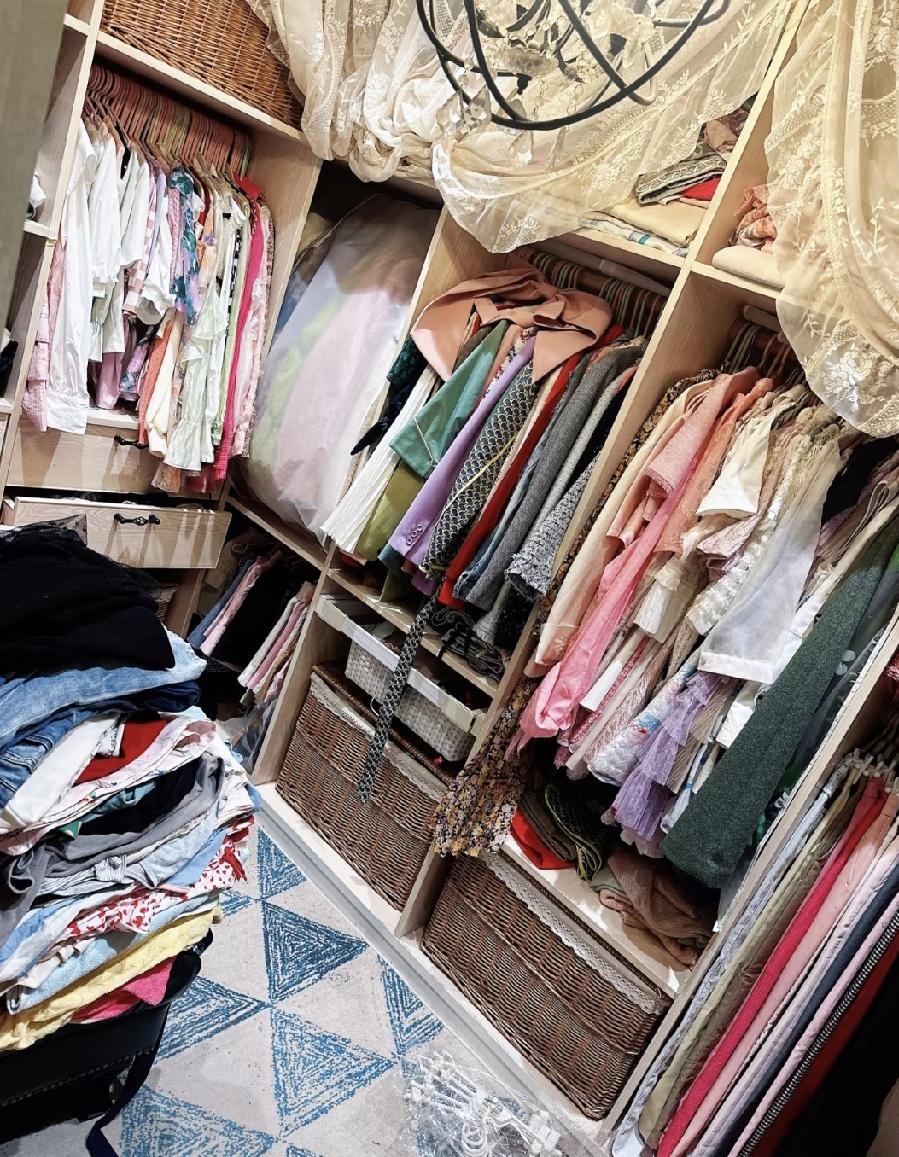 我也有很多衣服，如今看到这么多衣服，心里就烦闷不已。我打算把一些纯棉的衣服剪了用