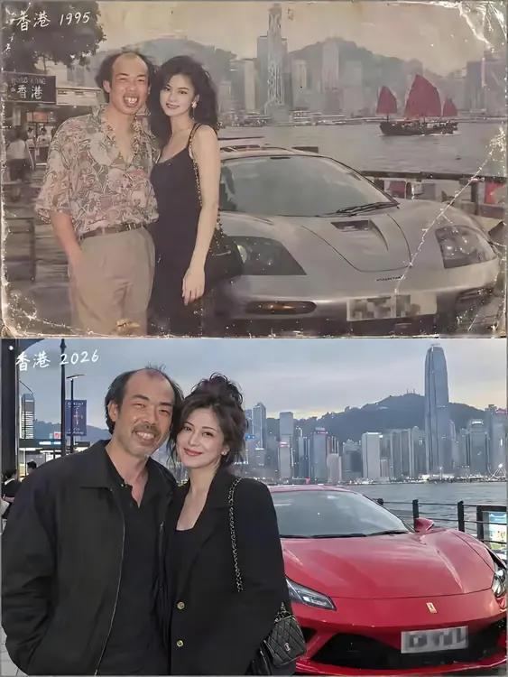 夫妻俩30年前后同一个地方的留影，好像变化都不大！