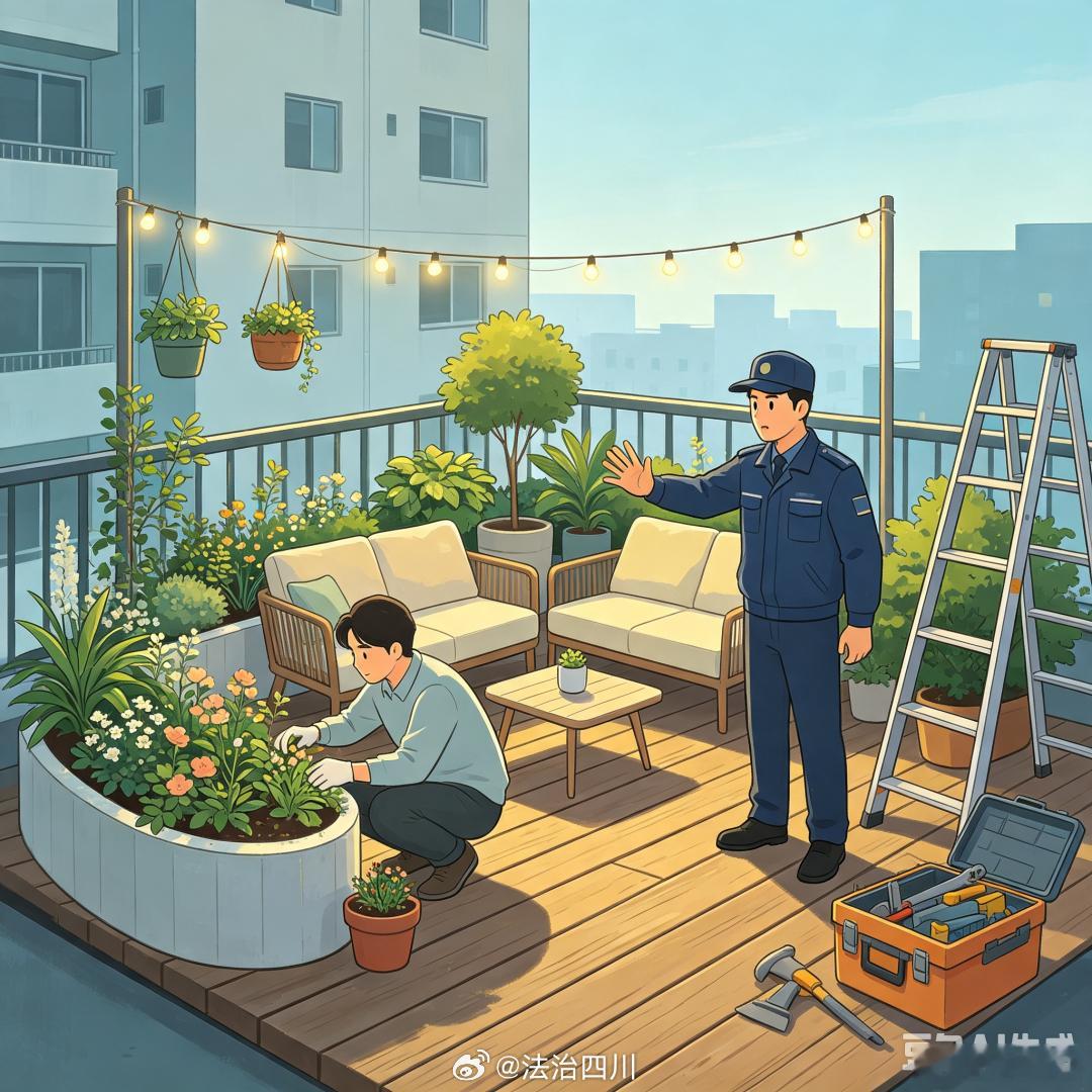 加装照明、摆设花盆……美化亮化“自家”楼顶为啥不可以？不少业主误以为，房屋对应的楼顶、亭台平台属于自