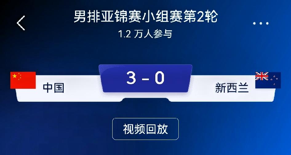如何看待中国男排3‑0新西兰（2026男排亚锦赛，比分25‑17/25‑22