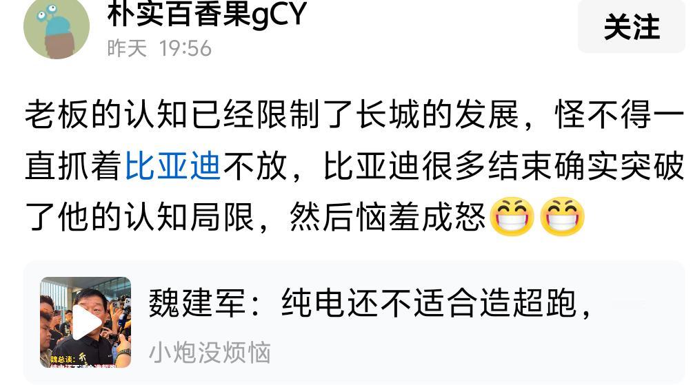 魏建军的认知，真的很低吗？某些品牌的水军，简直刷新智商下限！一个不知道明天早