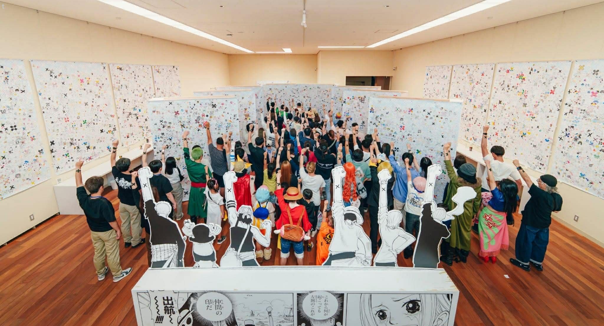 《海贼王熊本复兴企划10周年纪念展》终展合照！有爱啊！海贼王早已是一个信念符