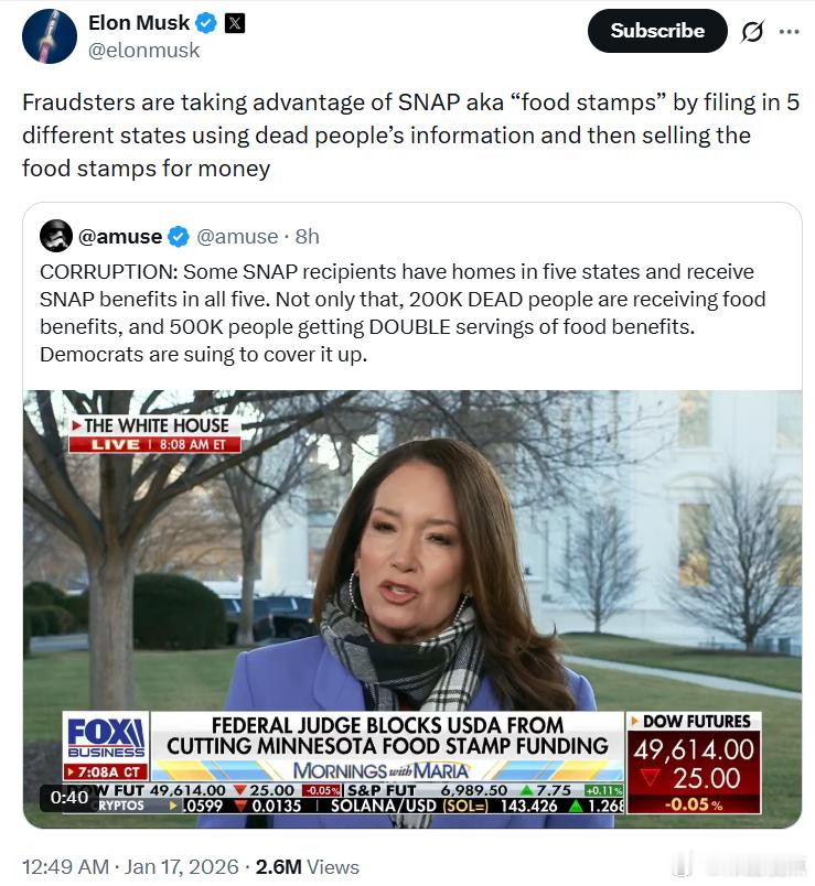 一些SNAP受益人在五个州都有房产，并在五个州都领取SNAP福利。不仅如此，还有