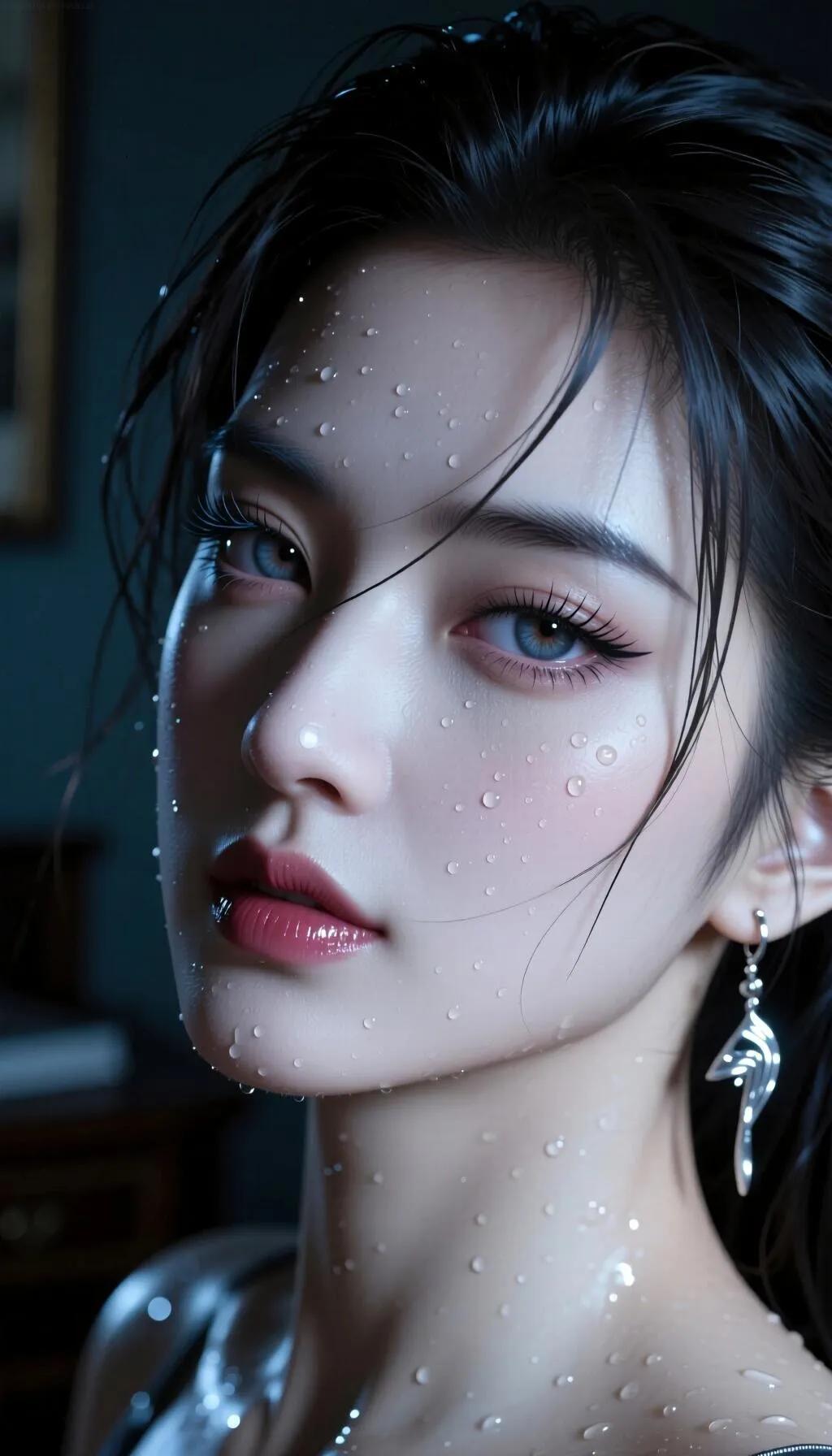 水光肌少女，梦幻般的雨滴妆