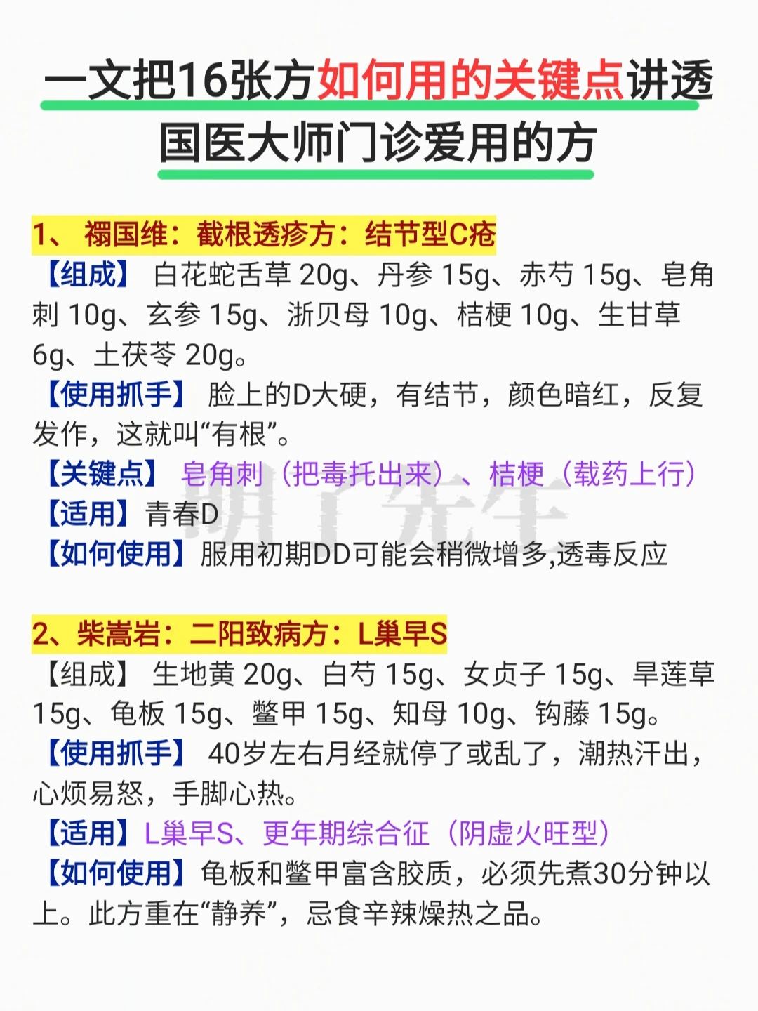 一文讲透国医大师爱用的16张方，纯干货