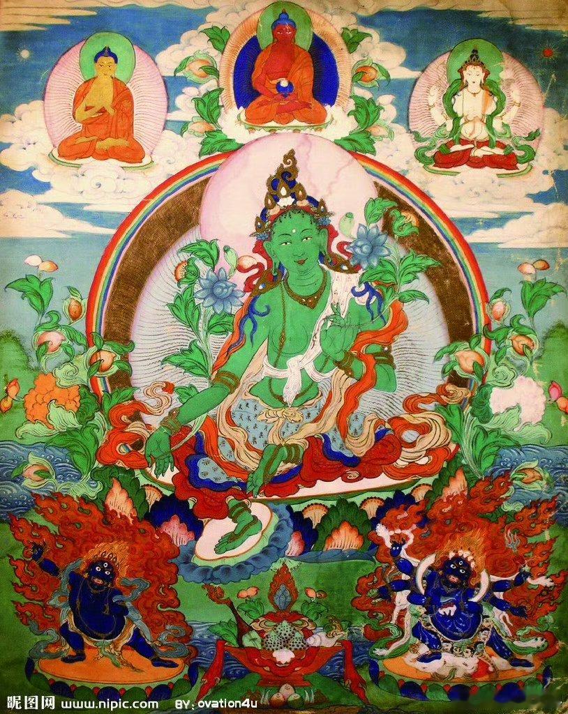 【绿度母心咒】嗡达列都达列都列梭哈！度母皆为观世音菩萨之化身。念诵此尊真