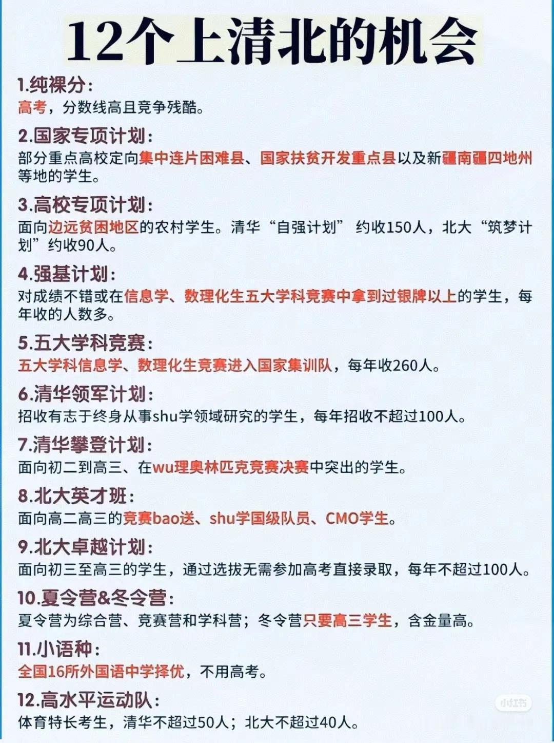 12个上清北的机会，抓住一个是一个