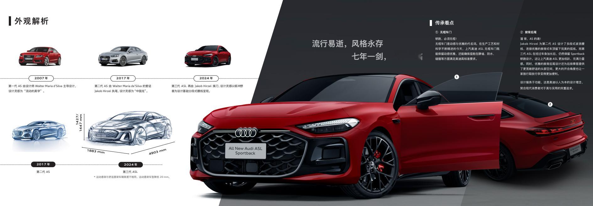 8月1日，上汽奥迪A5LSportback正式上市，售价25.59-36.9