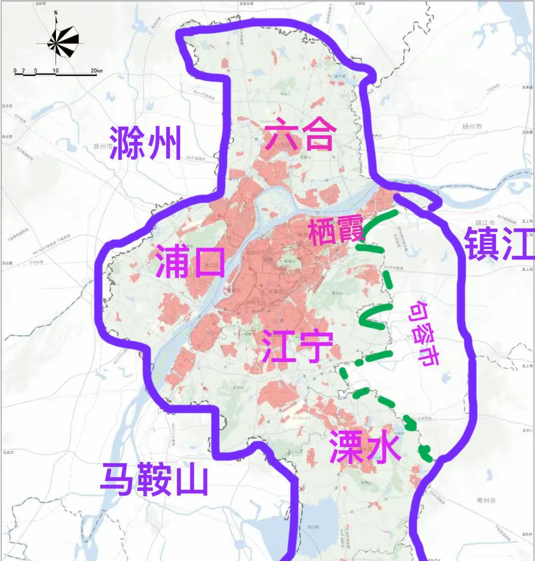 南京是需要安徽小弟还是只需要划入句容？城市形态就可以得到大大优化。总有一些自媒