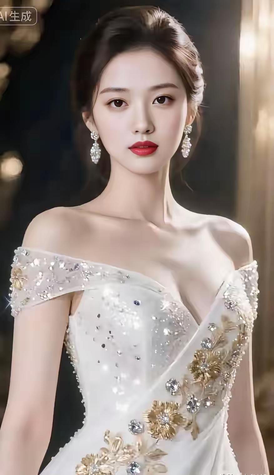 优雅红唇，闪耀珠宝，梦幻婚纱，完美新娘