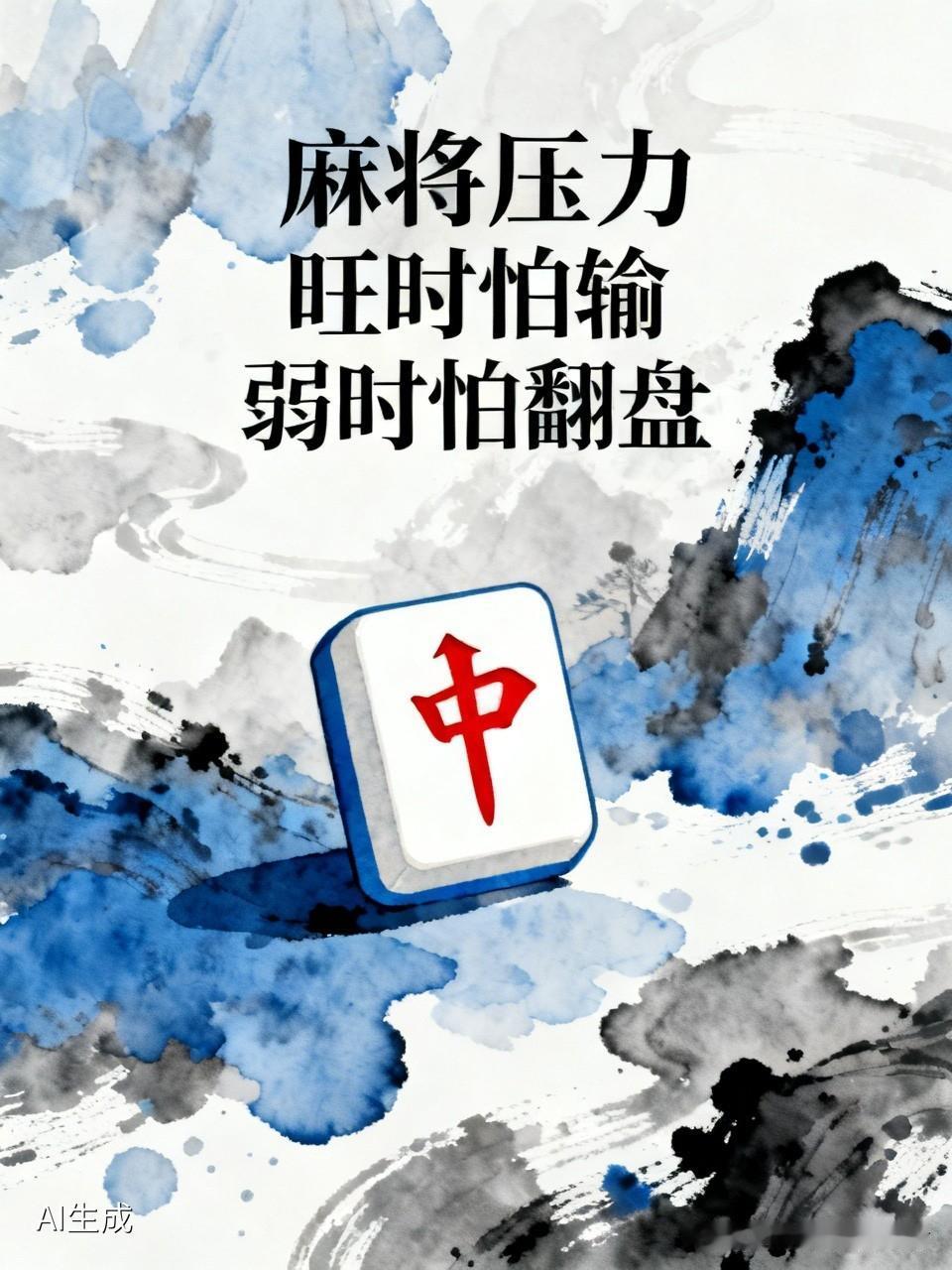 打麻将什么时候压力最大呢？说白了，打麻将无论你什么时候，压力都相当之大！为什
