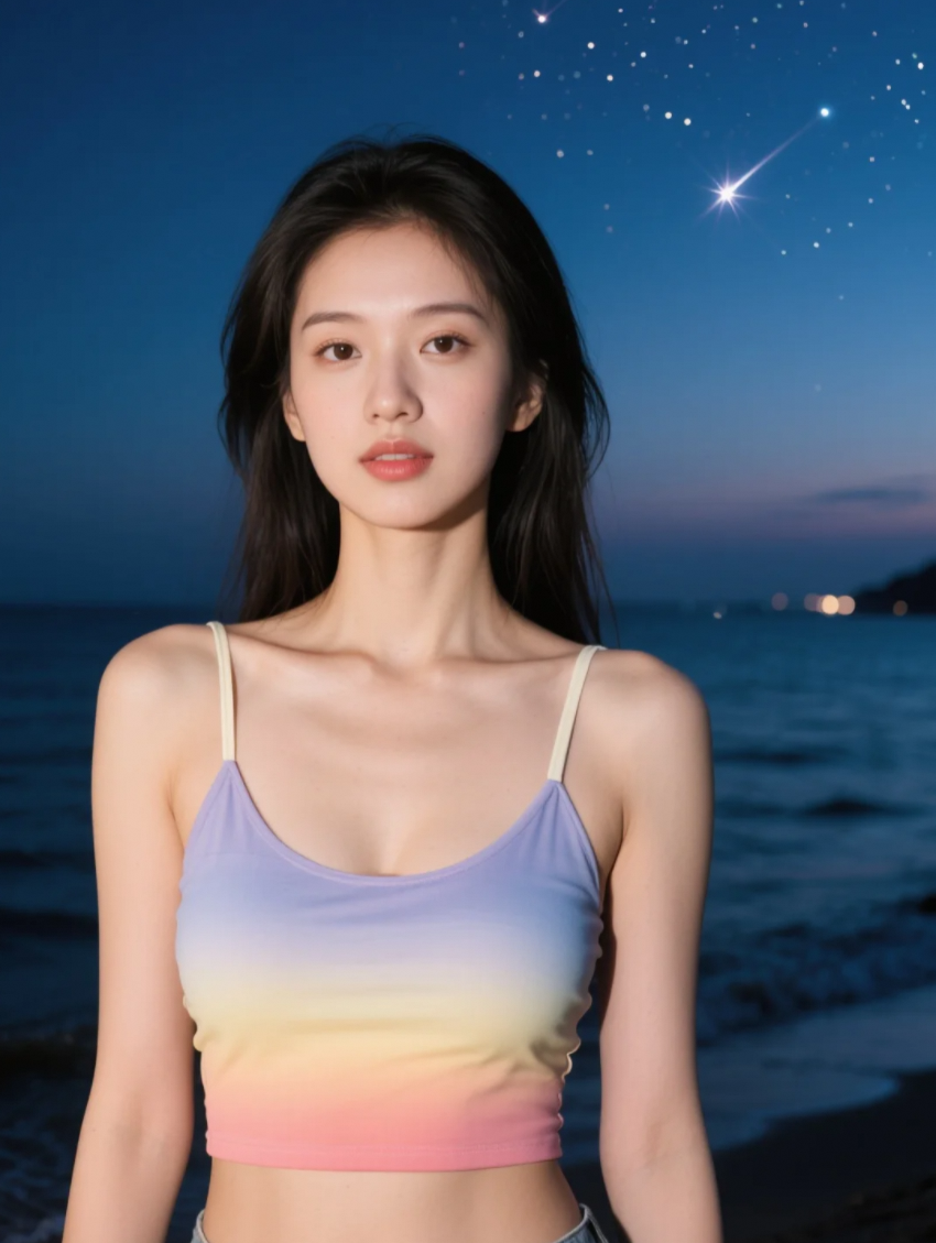 浪花偷喝我的发香，流星醉倒在锁骨凹陷
