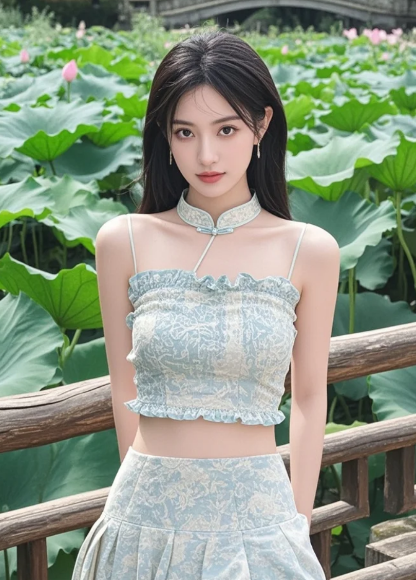 素手折荷，暗香盈袖，归来笑指西窗月