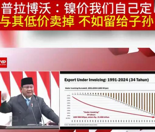 印尼总统普拉博沃：“镍价我们自己定，与其低价卖掉，不如留给子孙。”然而，中国