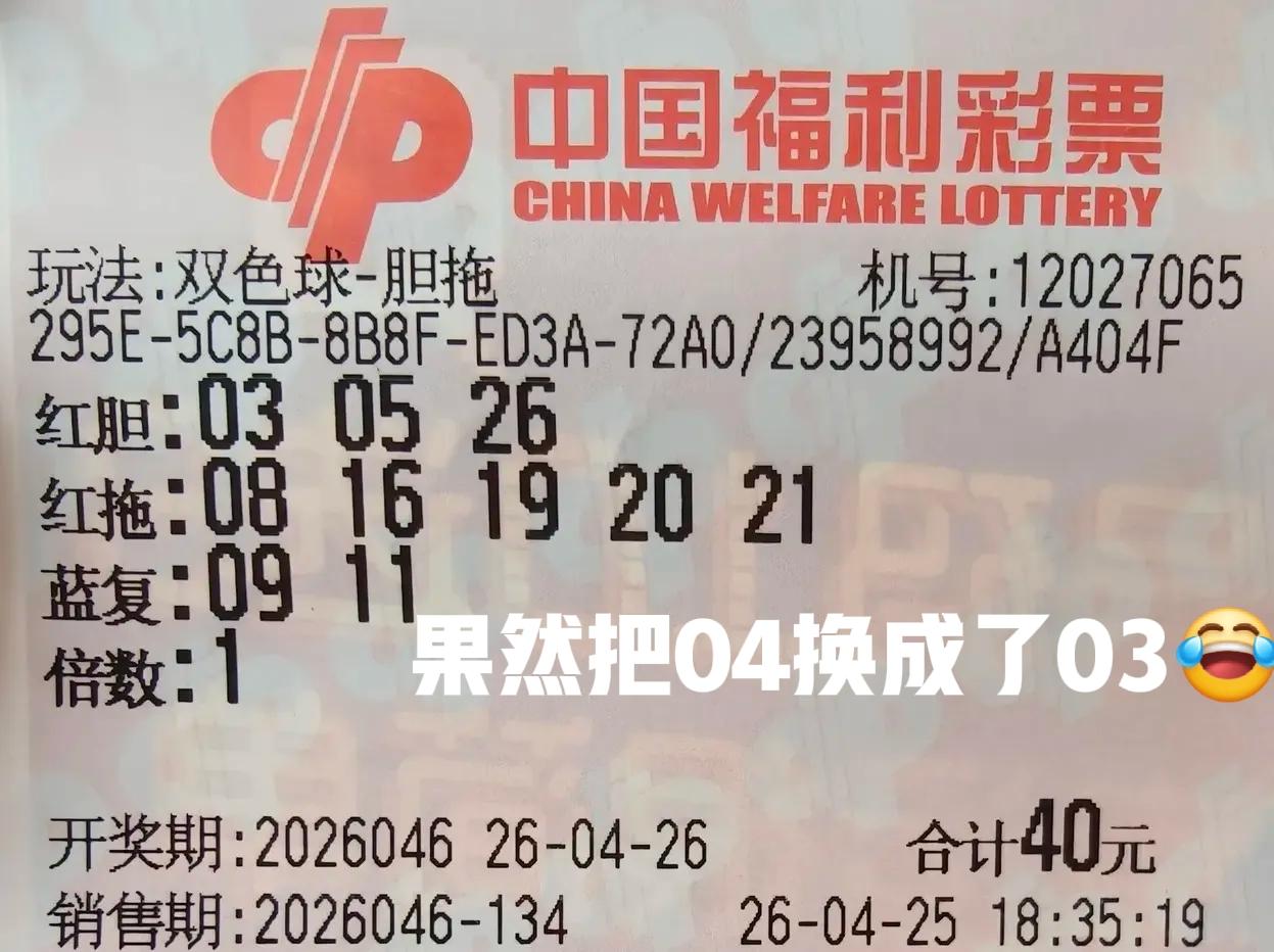 果不其然！上一期胆码04中了，这一期就换成了03，如果本期继续开出04呢？是不是