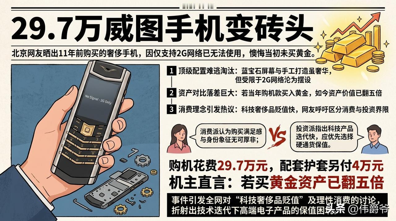 男子11年前买29.7万元手机懊悔不已：一位北京网友晒出11年前花费29.7万