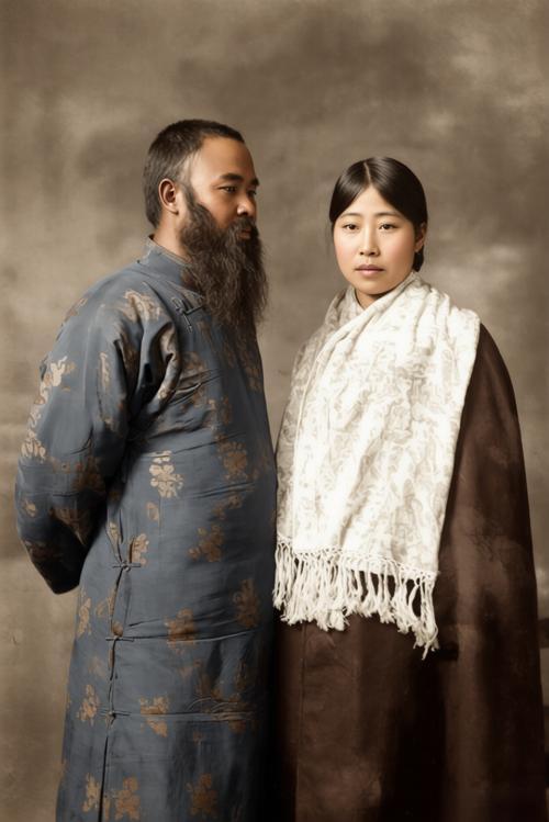 这张照片拍摄于1927年的朝鲜（今韩国），记录了时年29岁的画坛巨匠张大千与15