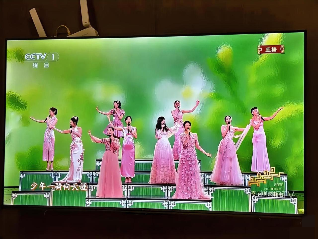 春晚第一个节目就让我大跌眼镜，十个美女，唱春色满园，这应该是最适合穿汉服的节