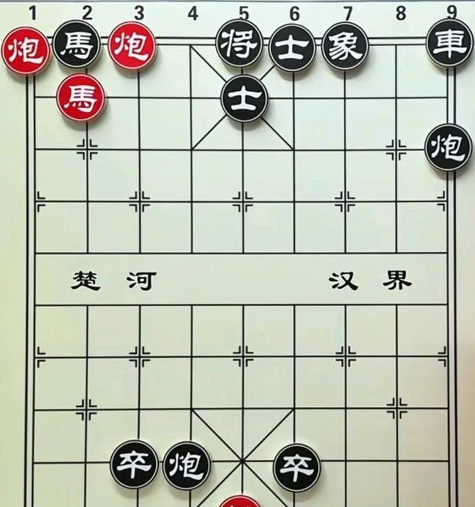 三步就可以取胜的棋，左思右想就是想不出来，还说我摆错了？有棋友说红方一炮把黑方士