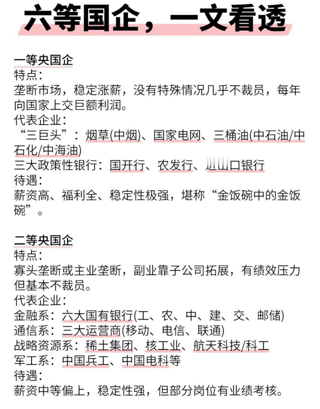 国企分这六等：有的是金饭碗，有的是“坑”找工作时，“国企”两个字总带着“稳