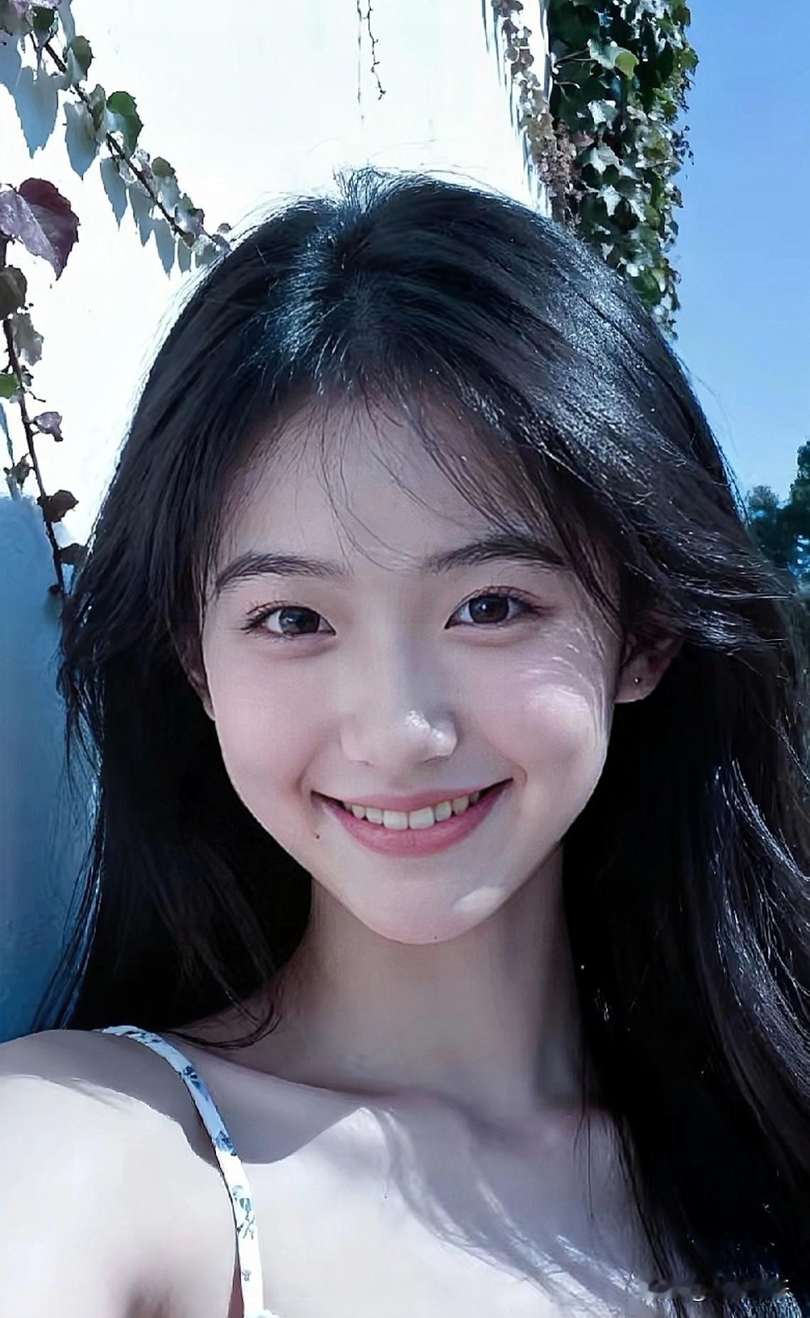 晴好午后，少女笑意清甜，与满架绿植相拥，满是清新治愈的气息。自然清新美少女自然