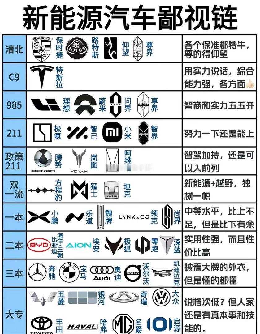 新能源车也有鄙视链