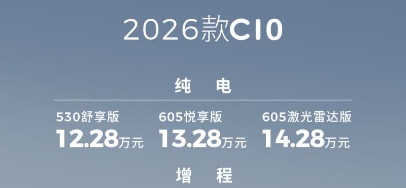 零跑：只有更卷没有最卷~2026款零跑C10上市，又杀疯了！ 售价：