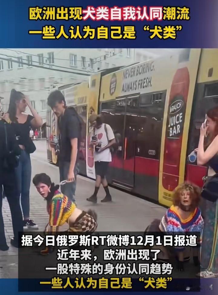 细思极恐！欧洲出现犬类认同潮流，有些人会觉得自己是犬类。他们会学狗一样