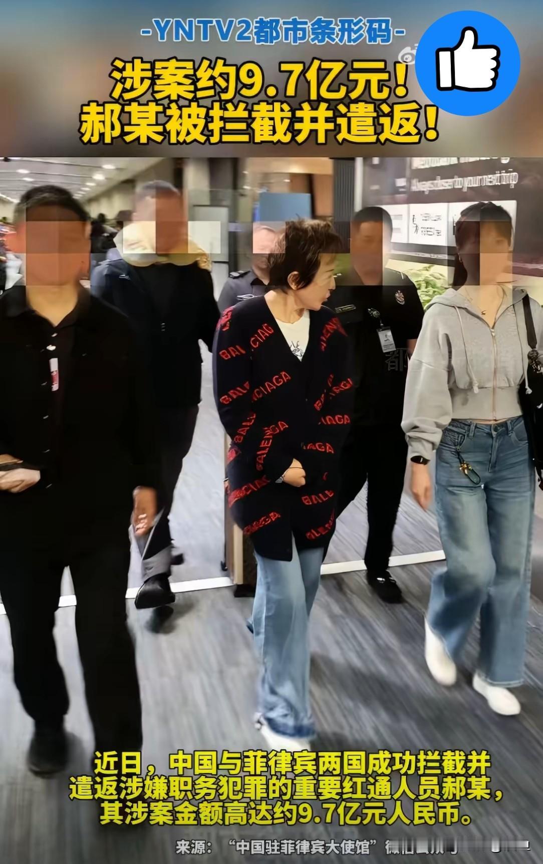 白天辉那11个亿的死刑判决刚落地，这边又抓回来一个“郝某”。涉案9.7个亿。