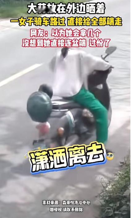 监控拍下全程！河南女子路过农户家门口，连盆带蒜一锅端，网友：这操作太绝了20
