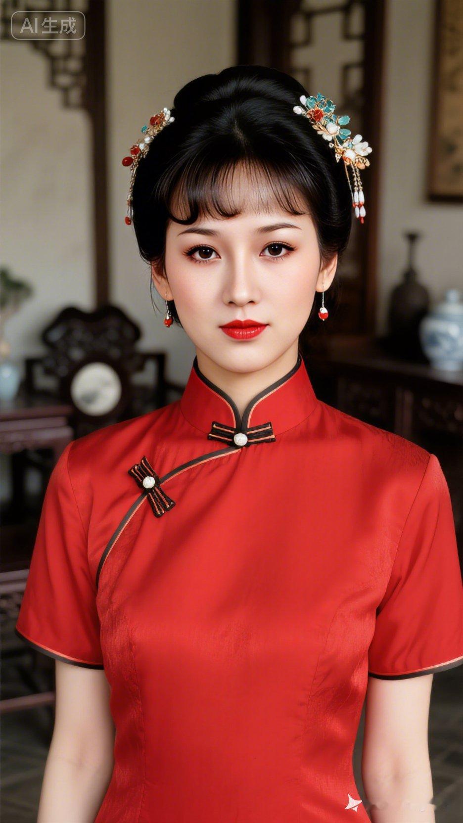 复古旗袍红美人，古典韵味十足！