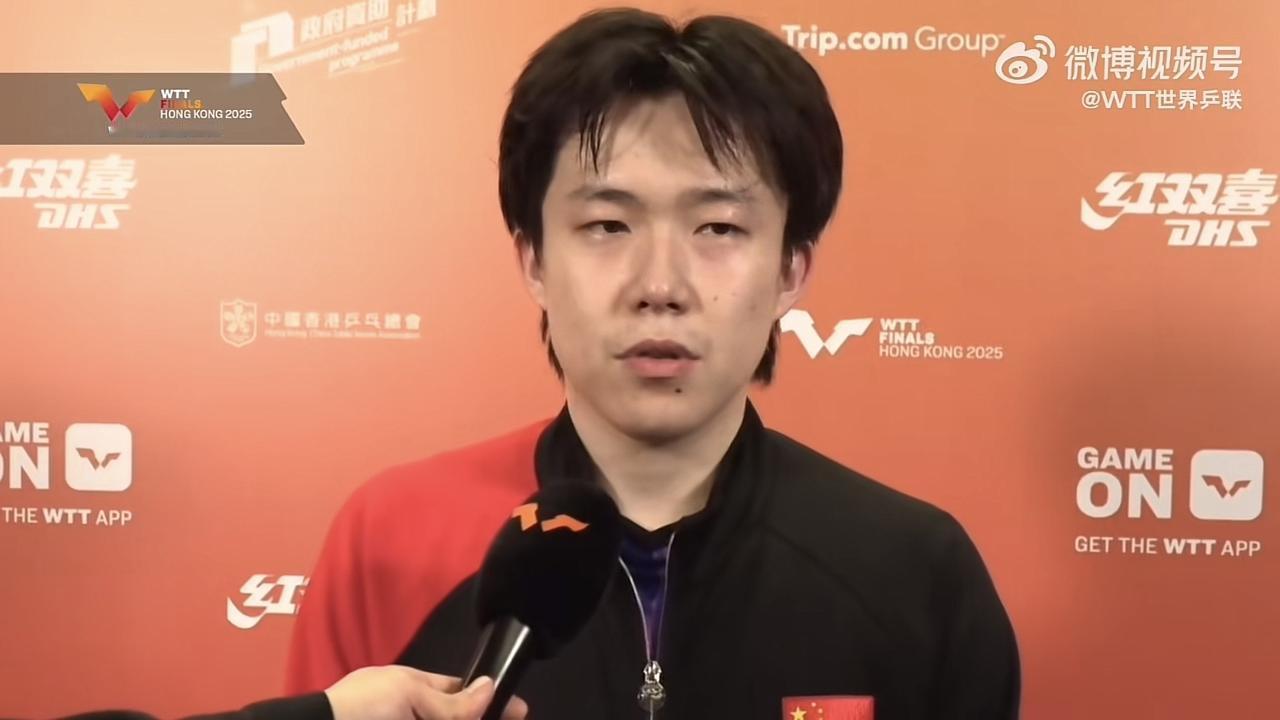 王楚钦赛后采访，说话越来越真诚！今天的比赛能赢下来，我个人觉得还是比较侥幸，有