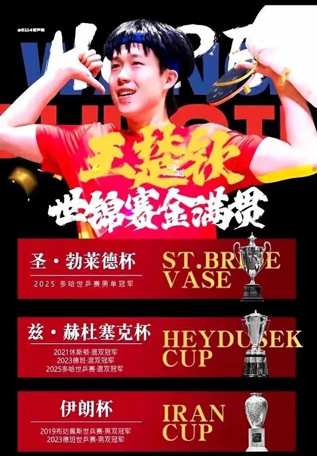话不多说，如果王楚钦三年后登顶洛杉矶奥运会的男单冠军，说实话，就凭这他混双的三连