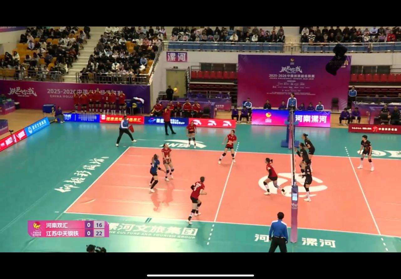 河南女排又犯老毛病：第八轮对阵江苏女排第一局，中段还领先许多，但是起伏太大，弱轮