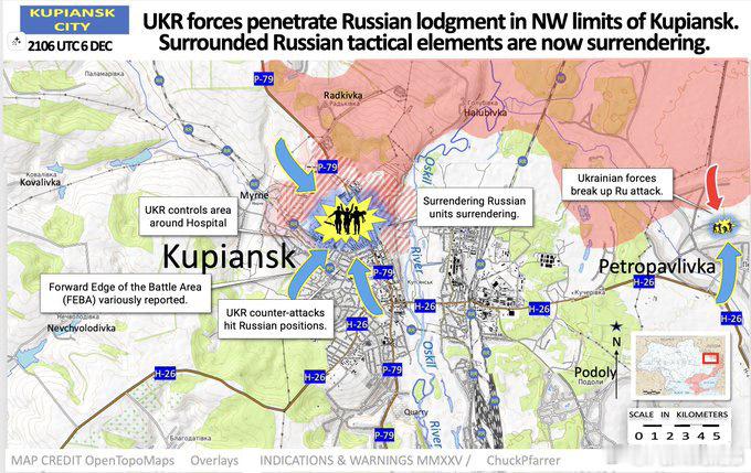 一个库普扬斯克的战报截至2025年12月初，乌军已成功阻止俄占领哈尔科夫