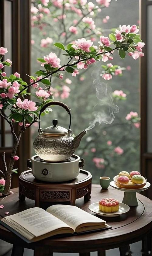 谢邀上联：独酒梅窗闻雪落，下联：慢品茶香赏花开，下联：闲居竹榻听风吟。