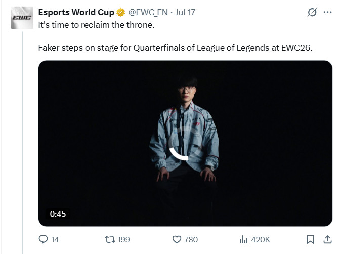 英雄联盟论石油大老们有多爱Faker，每天贴文都一定要有Faker。但也确实，