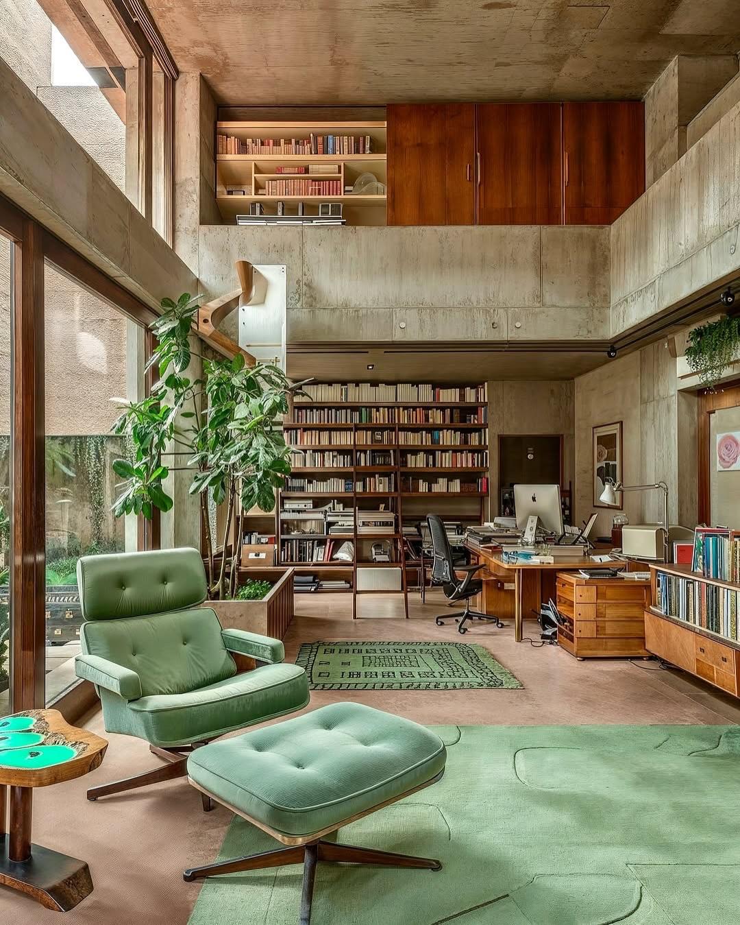 🏡这座自然主义别墅，宛如大地生长出的艺术品，以裸露的混凝土与繁茂绿植，谱写着与